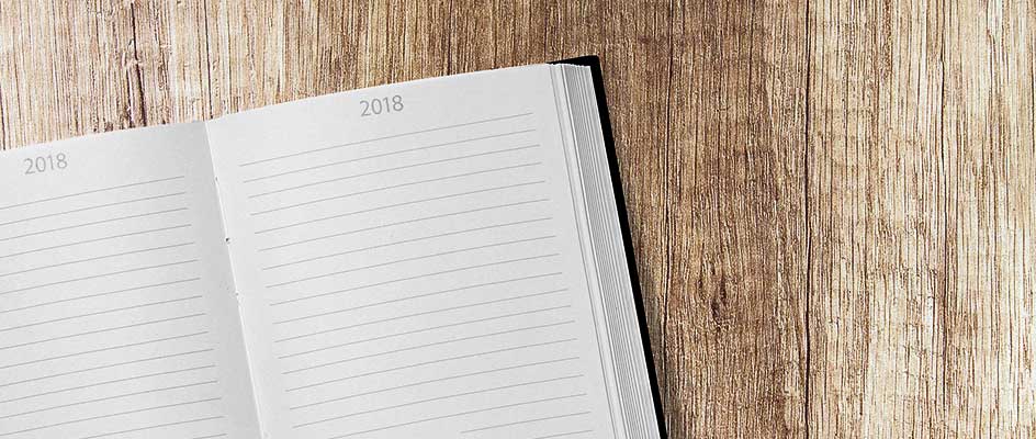 An empty diary happy new year