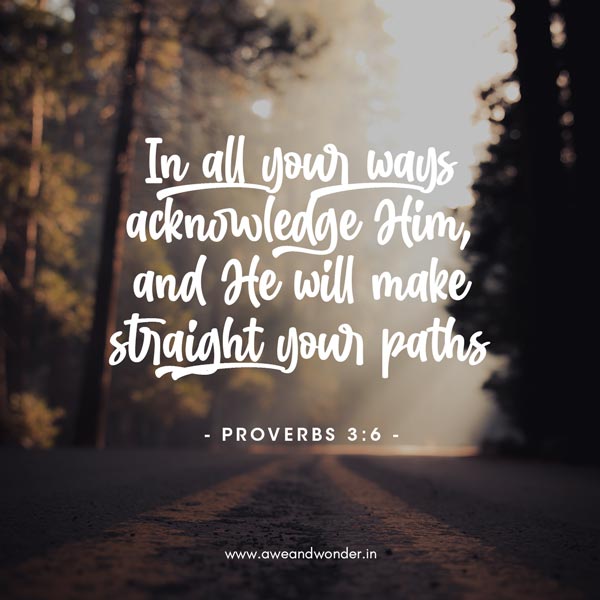 Trust in the LORD with all your heart, and lean not on your own understanding; 6in all your ways acknowledge Him, and He will make your paths straight. - Proverbs 3:5-6