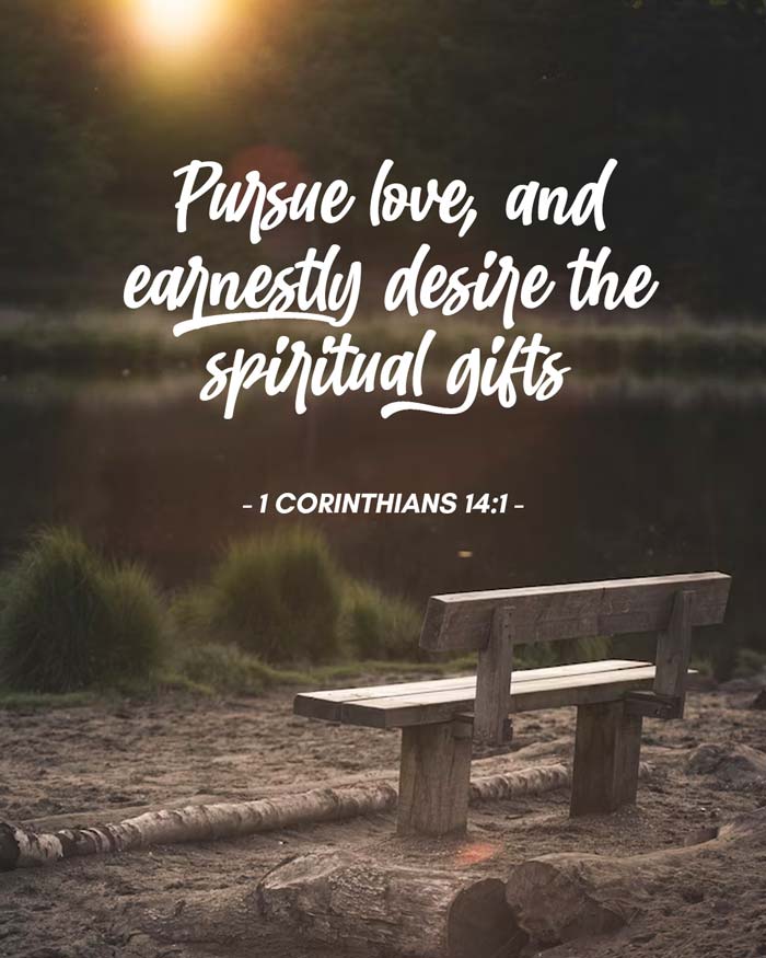 Pursue love, and earnestly desire the spiritual gifts, especially that you may prophesy. - 1 Corinthians 14:1
