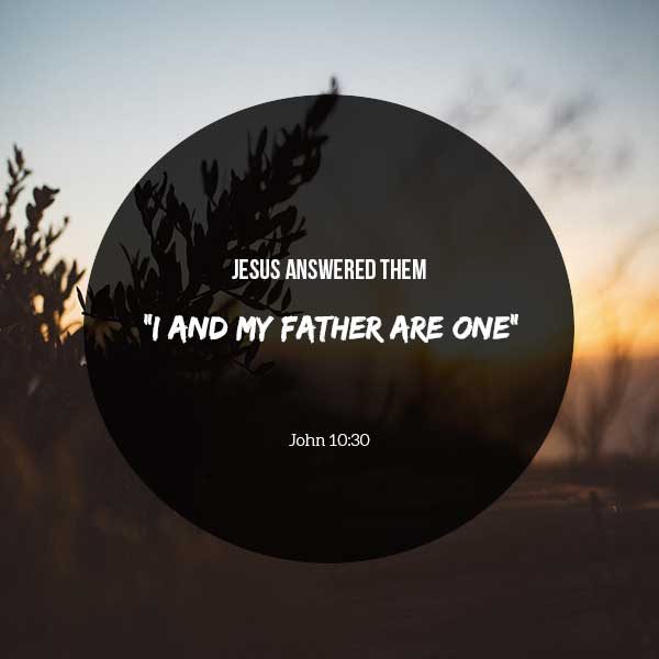 Jesus answered them, "I and My Father are one" - John 10:30